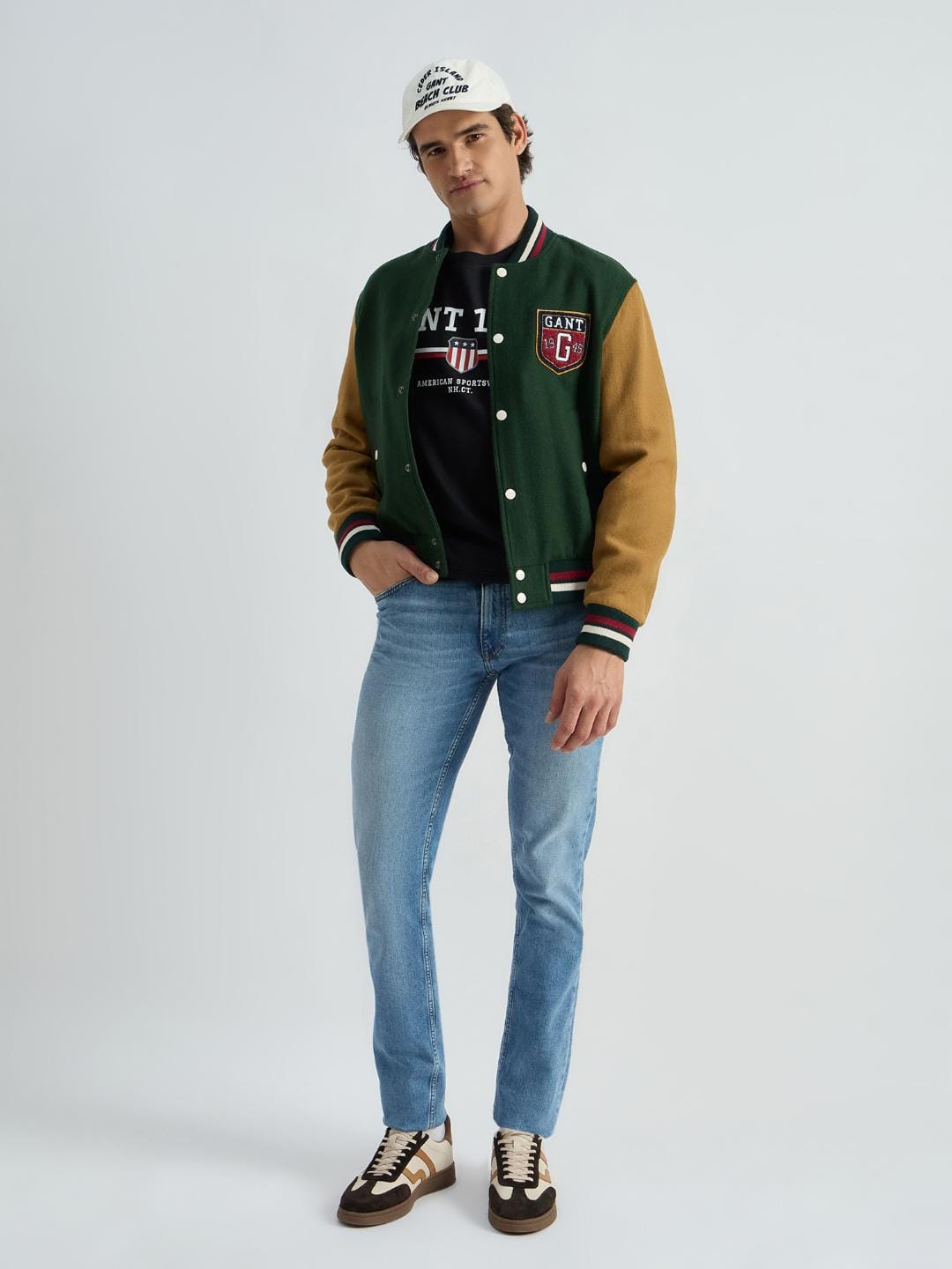 Gant Men Black Printed Crew Neck Sweatshirt