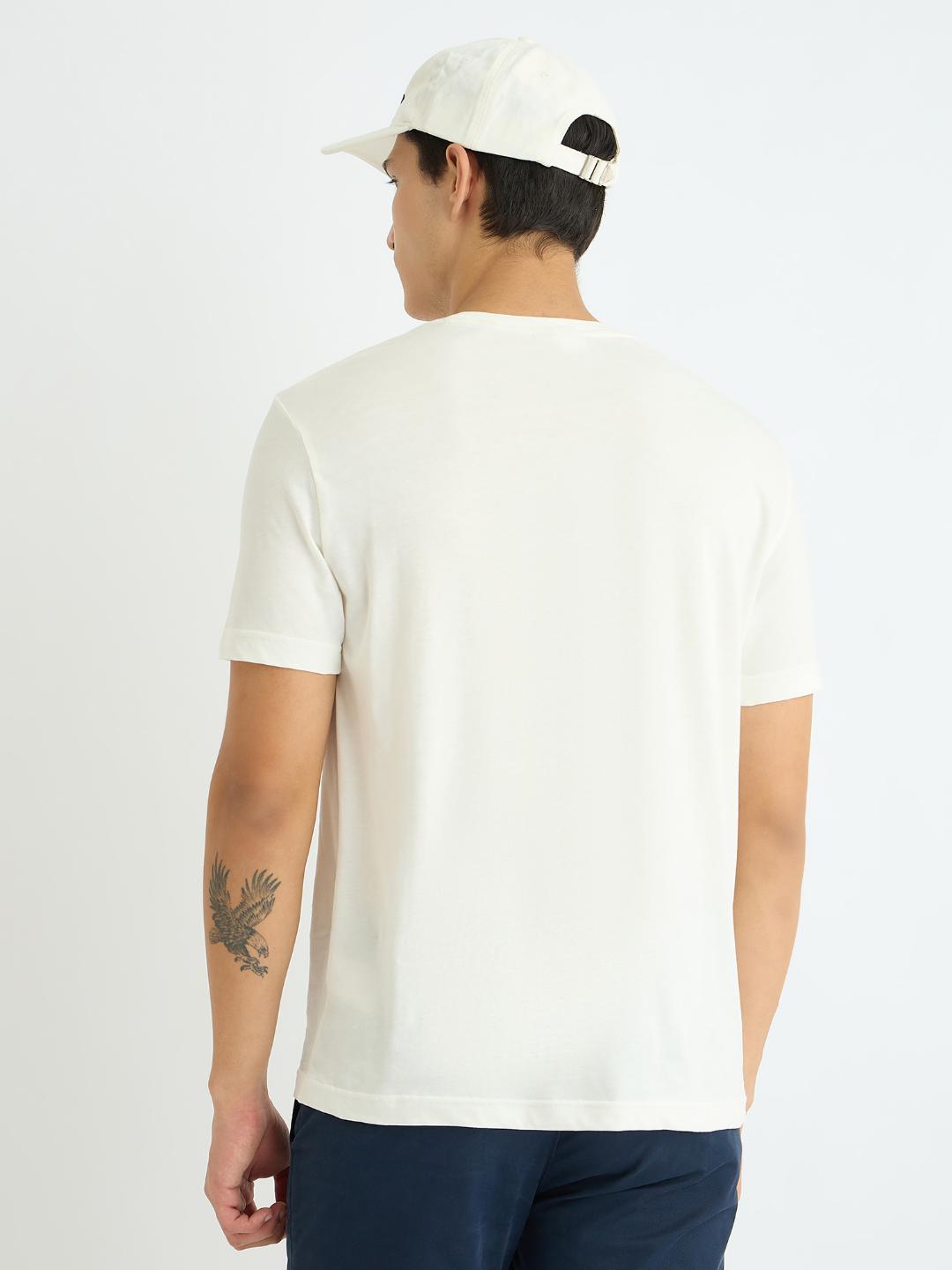 Gant Men White Solid Tshirt