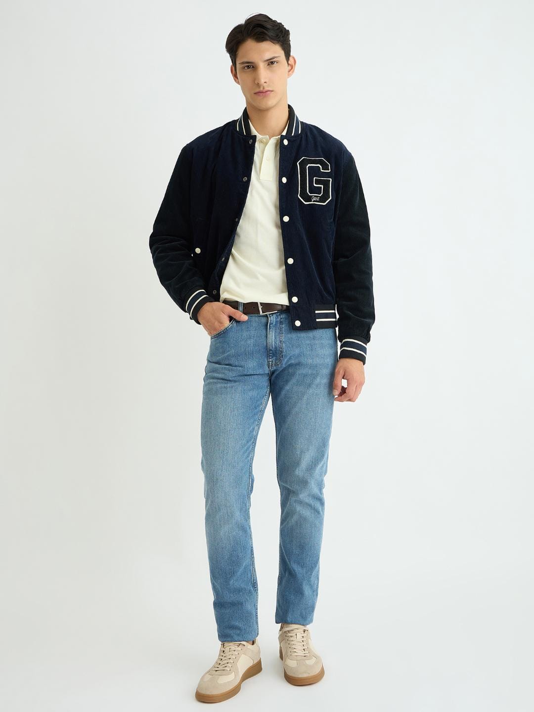 Gant Men Cream Solid Polo Tshirt