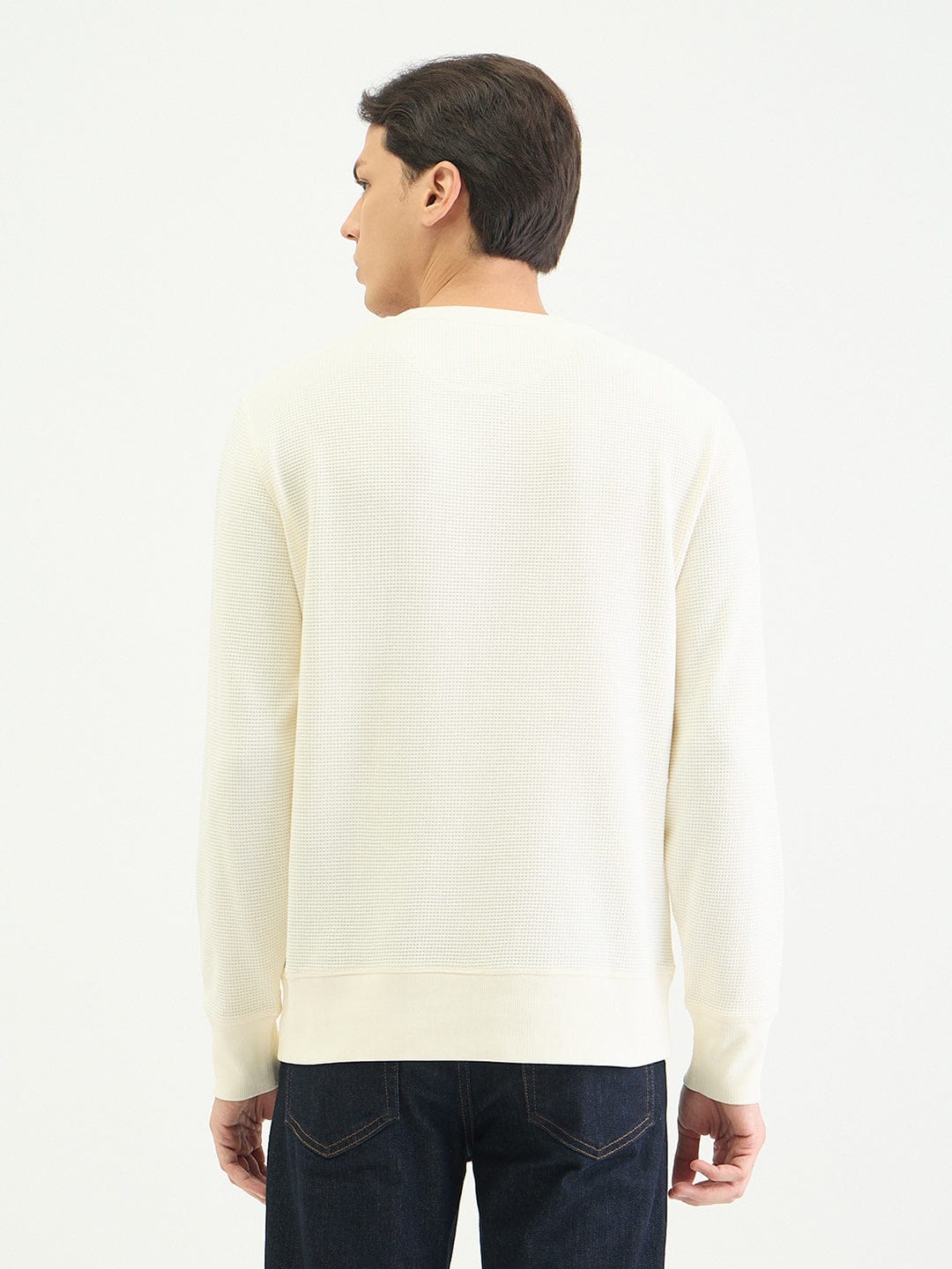 Gant Men Regular Cream Solid Sweatshirt