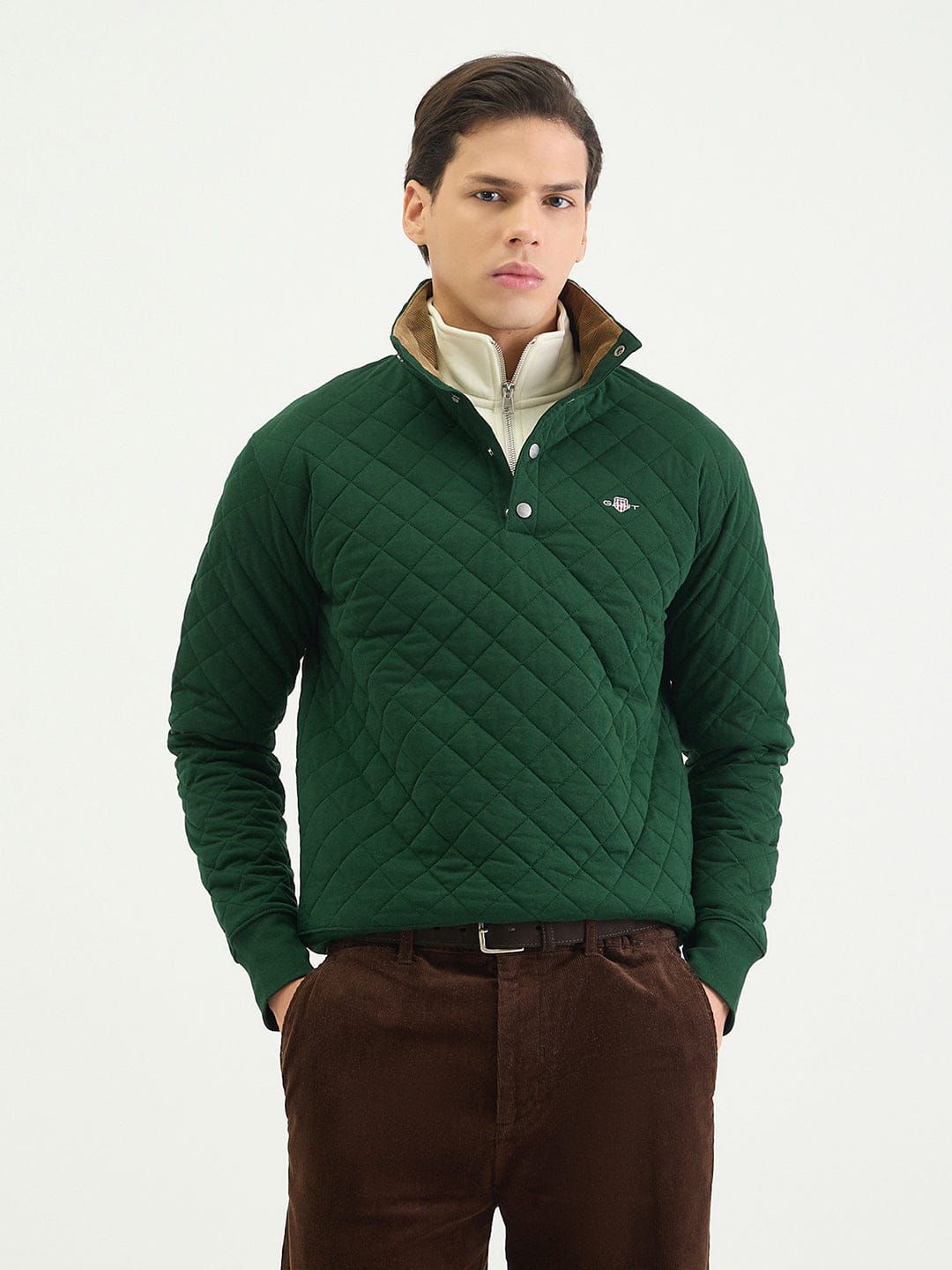 Gant Men Regular Green Quilted Sweatshirt