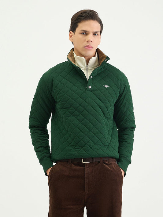 Gant Men Regular Green Quilted Sweatshirt