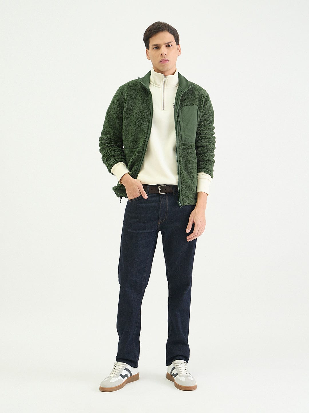 Gant Men Regular Green Textured Sweatshirt