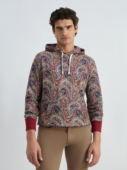Gant Men Red Printed Hooded Sweatshirt