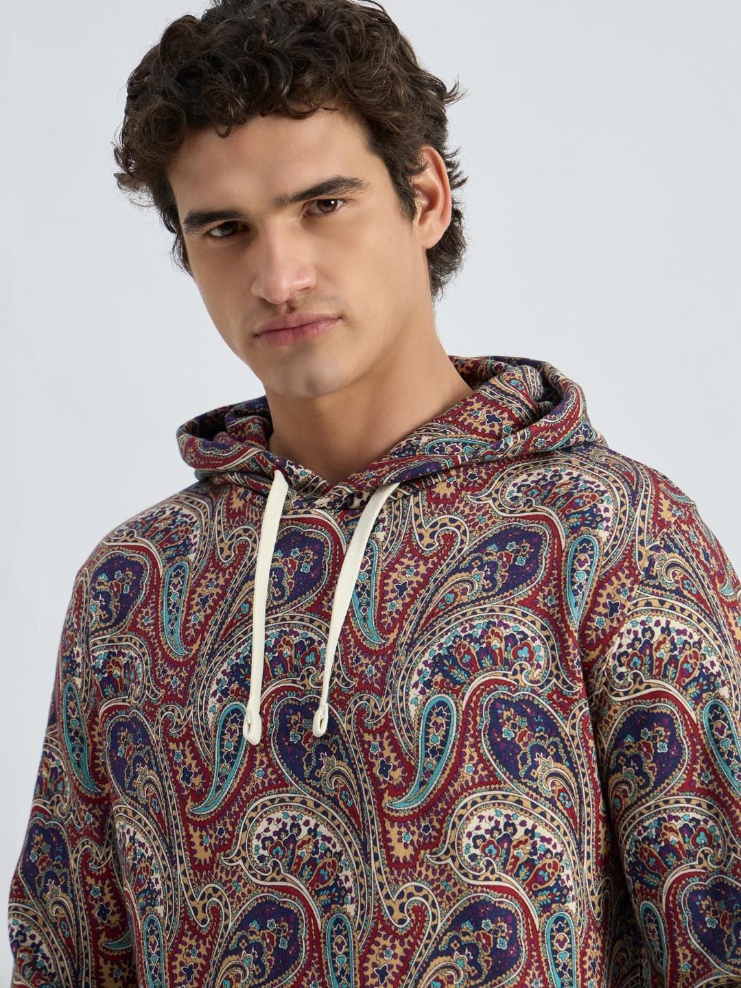 Gant Men Red Printed Hooded Sweatshirt