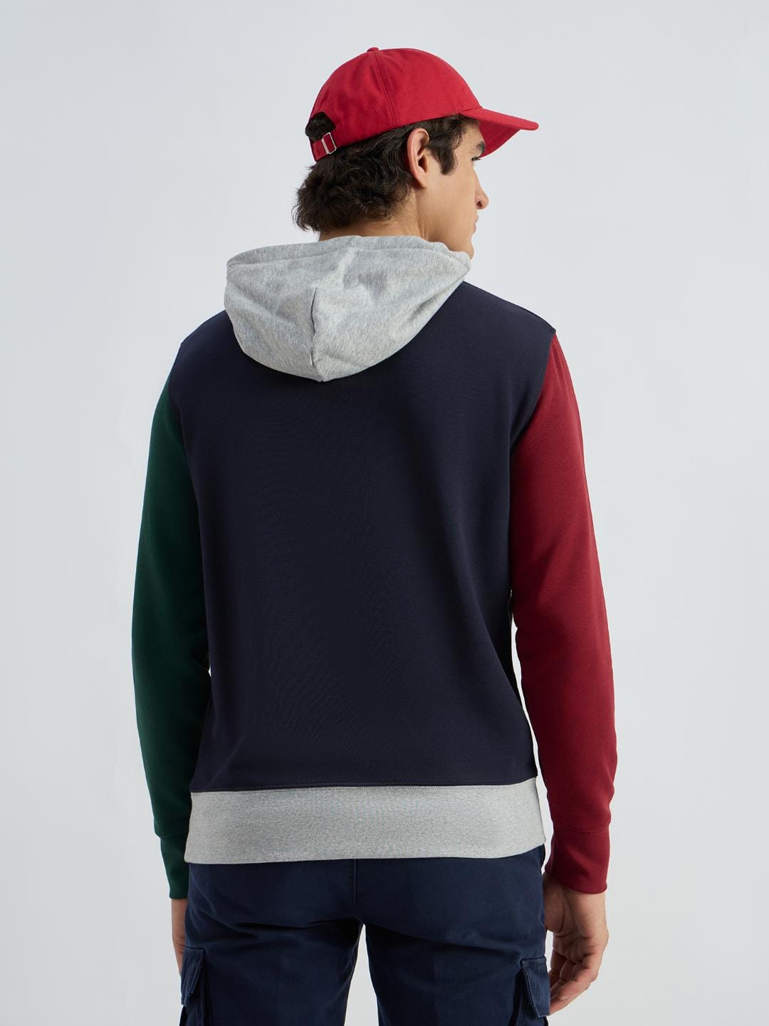 Gant Men Blue Colour blocked Hooded Sweatshirt