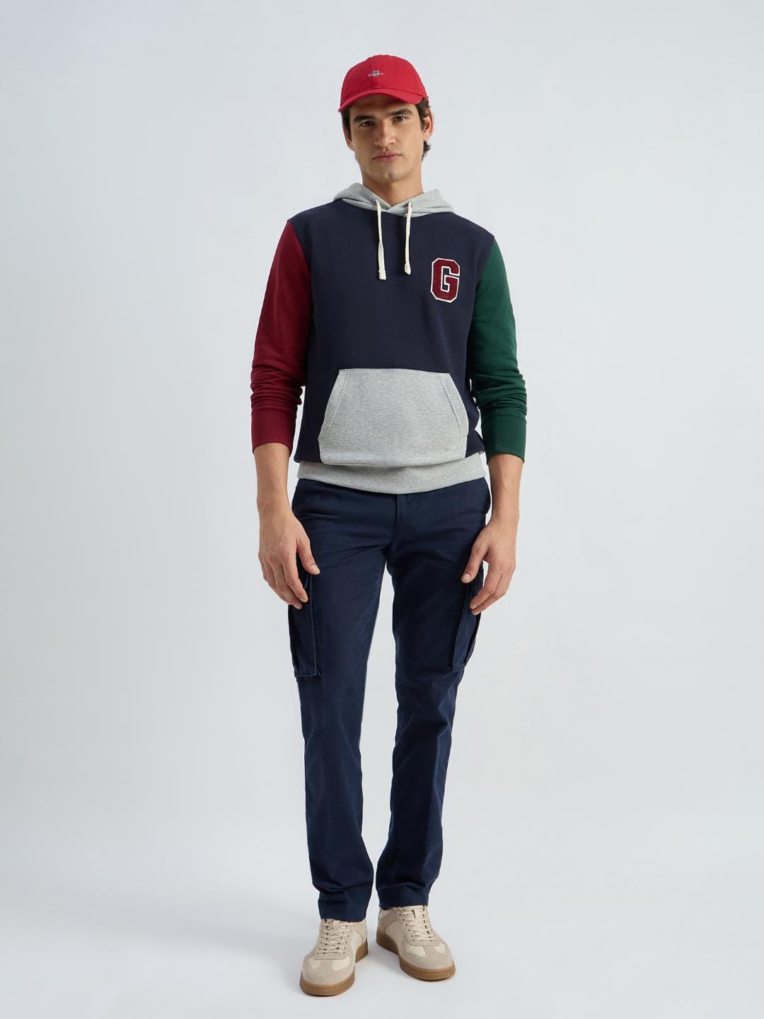 Gant Men Blue Colour blocked Hooded Sweatshirt