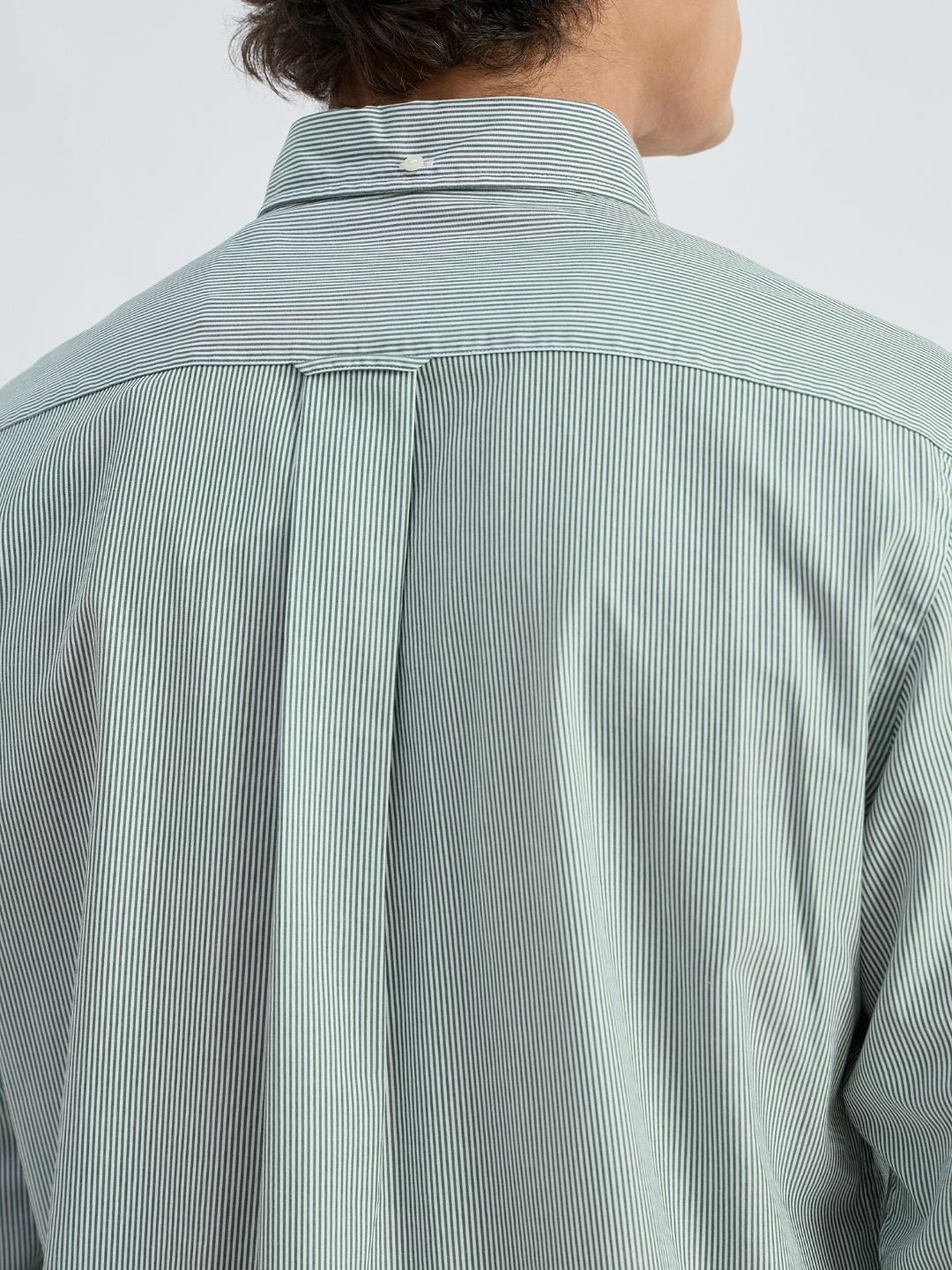 Gant Men Green Striped Collar Shirt