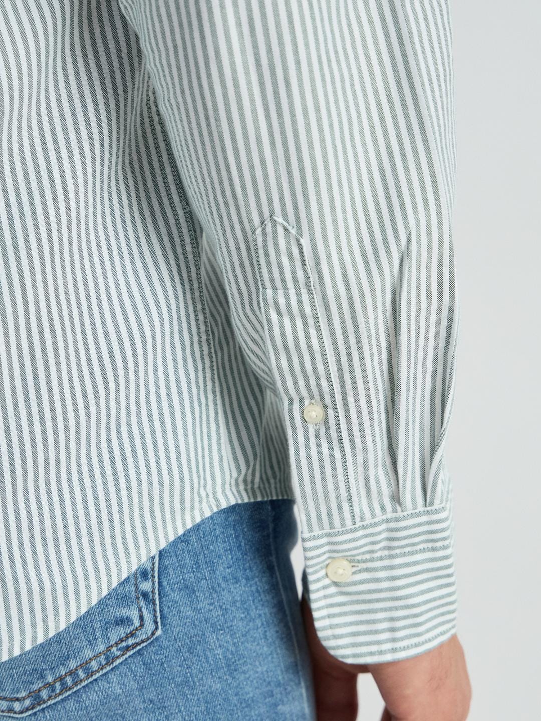 Gant Men Green Striped Collar Shirt