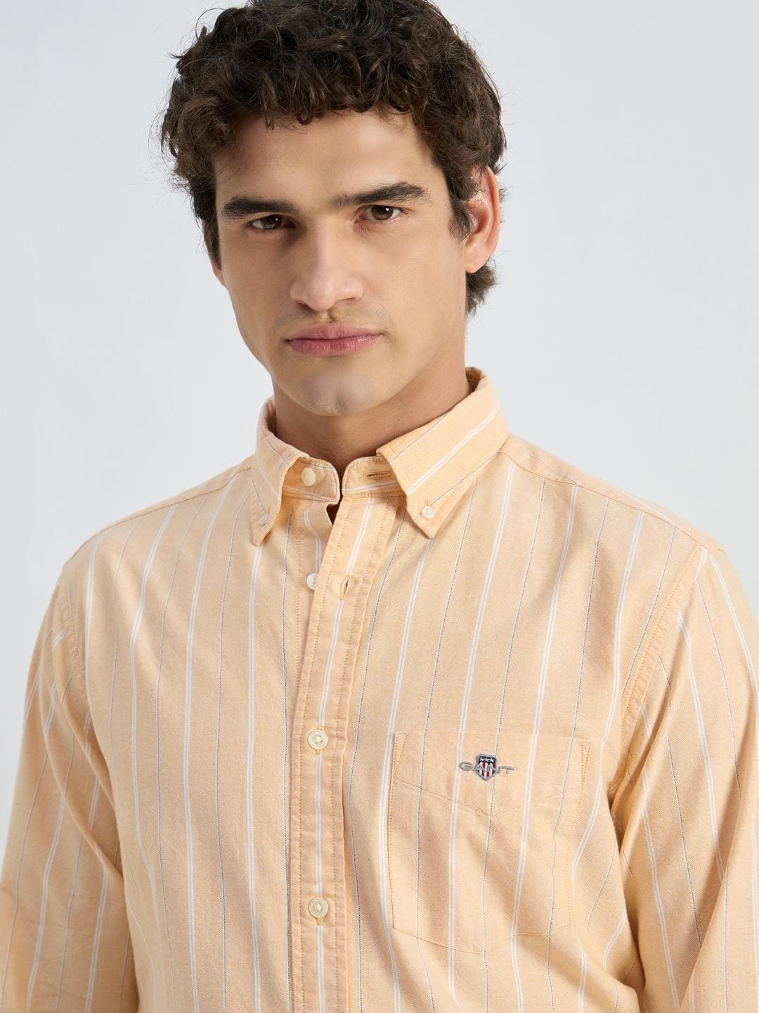 Gant Men Yellow Striped Collar Shirt