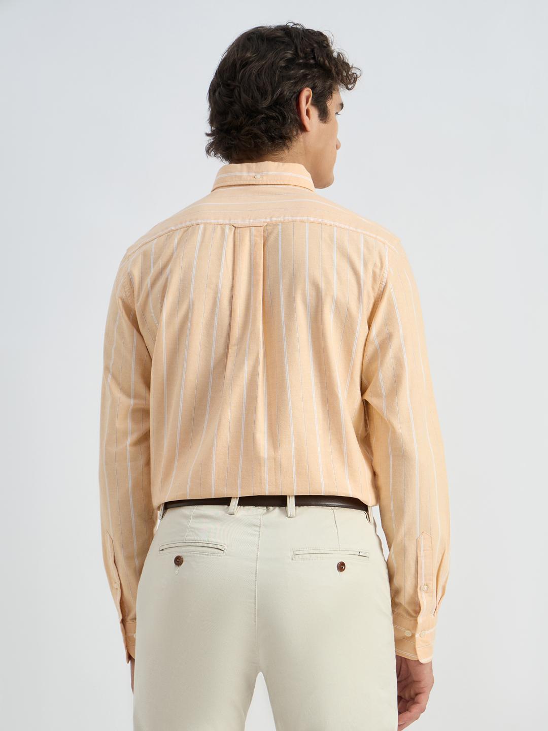 Gant Men Yellow Striped Collar Shirt