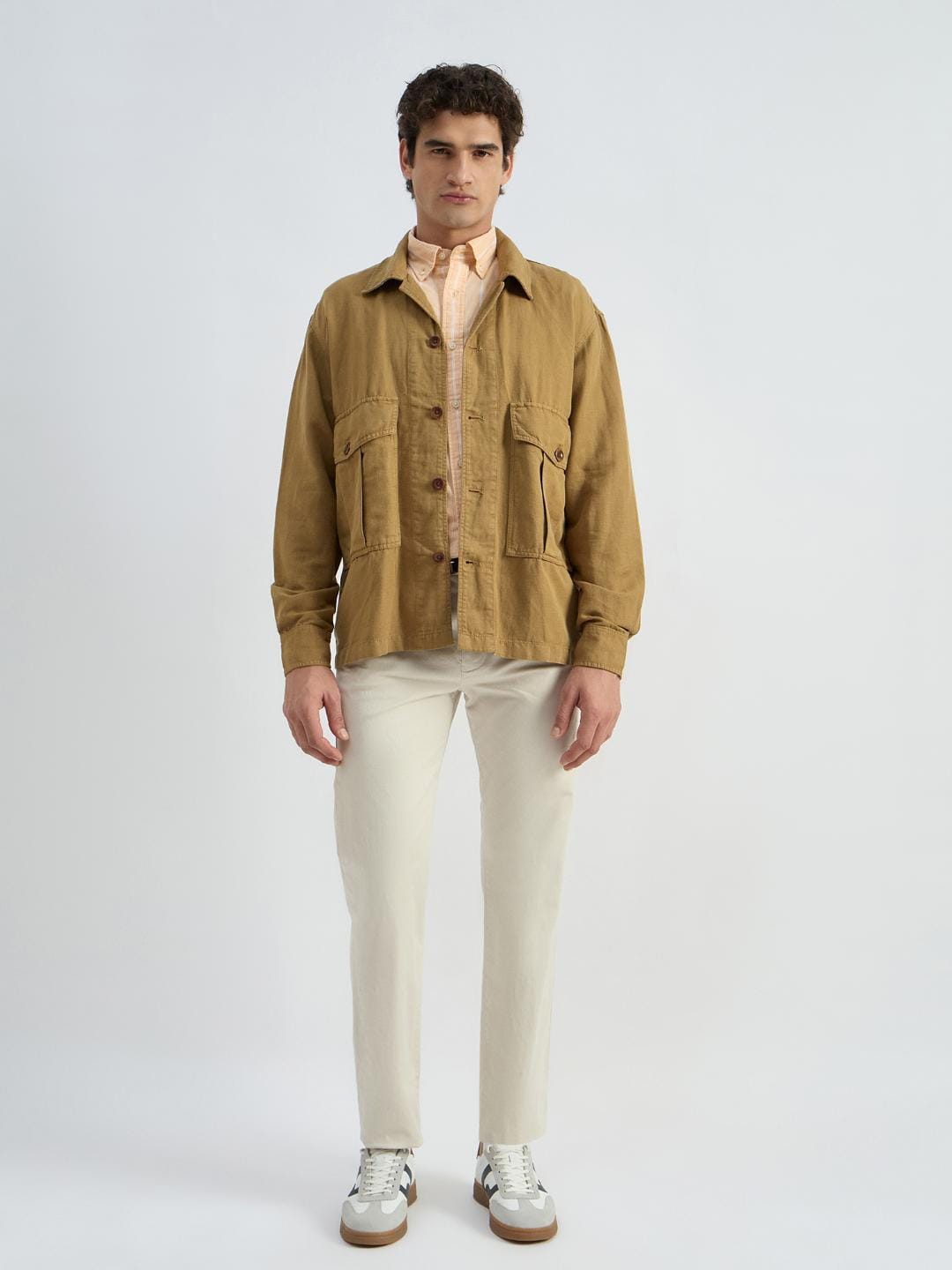 Gant Men Yellow Striped Collar Shirt