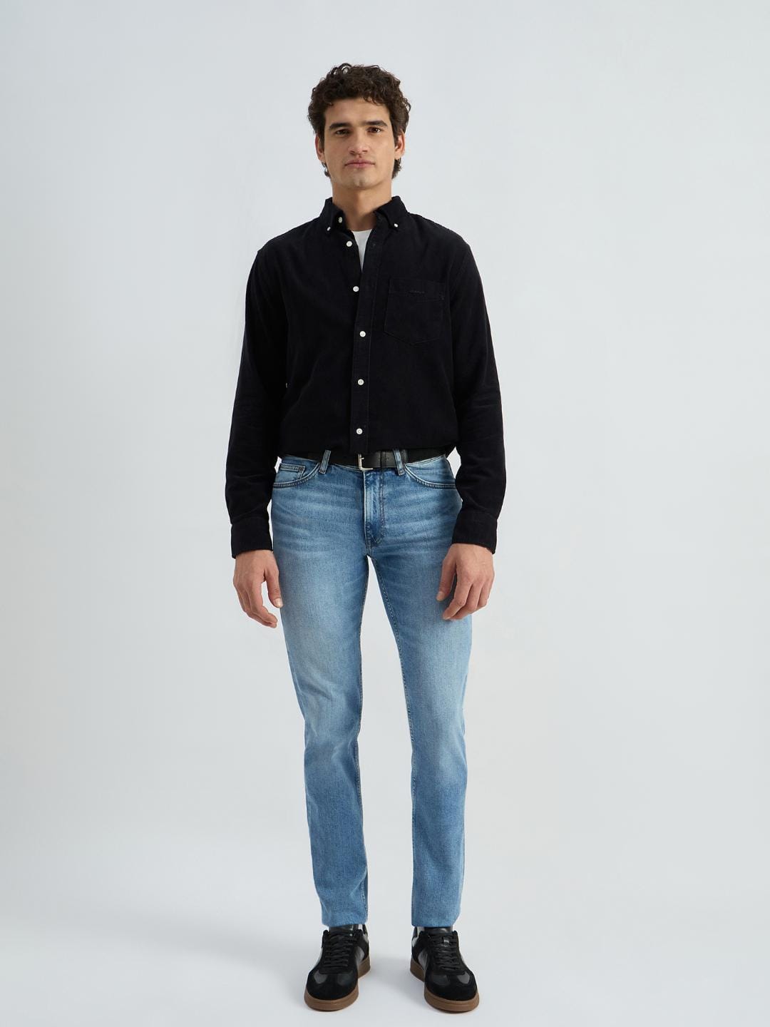 Gant Men Black Solid Collar Shirt