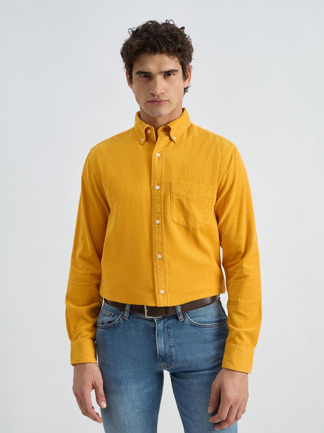 Gant Men Yellow Solid Collar Shirt