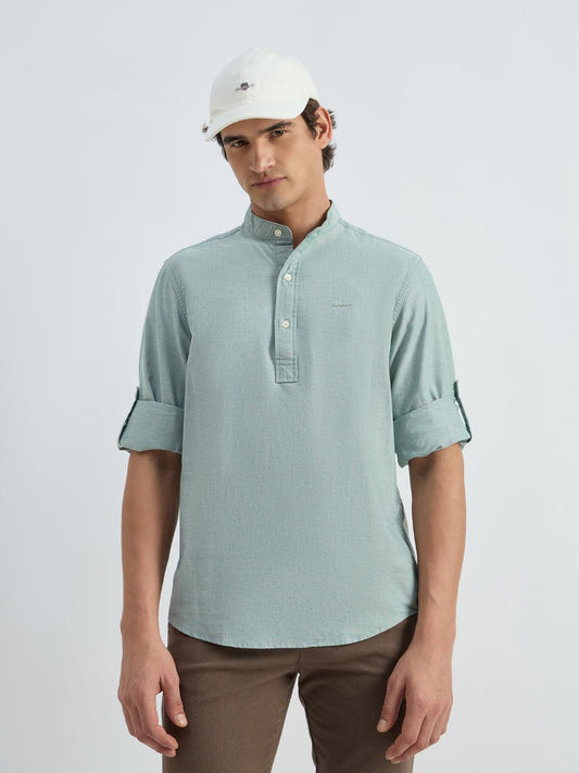 Gant Men Green Solid Collar Shirt