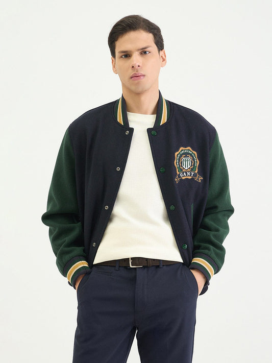 Gant Men Regular Multicolour Logo Wool Mix Varsity Jacket