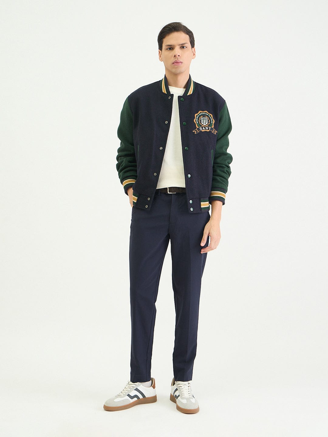 Gant Men Regular Multicolour Logo Wool Mix Varsity Jacket