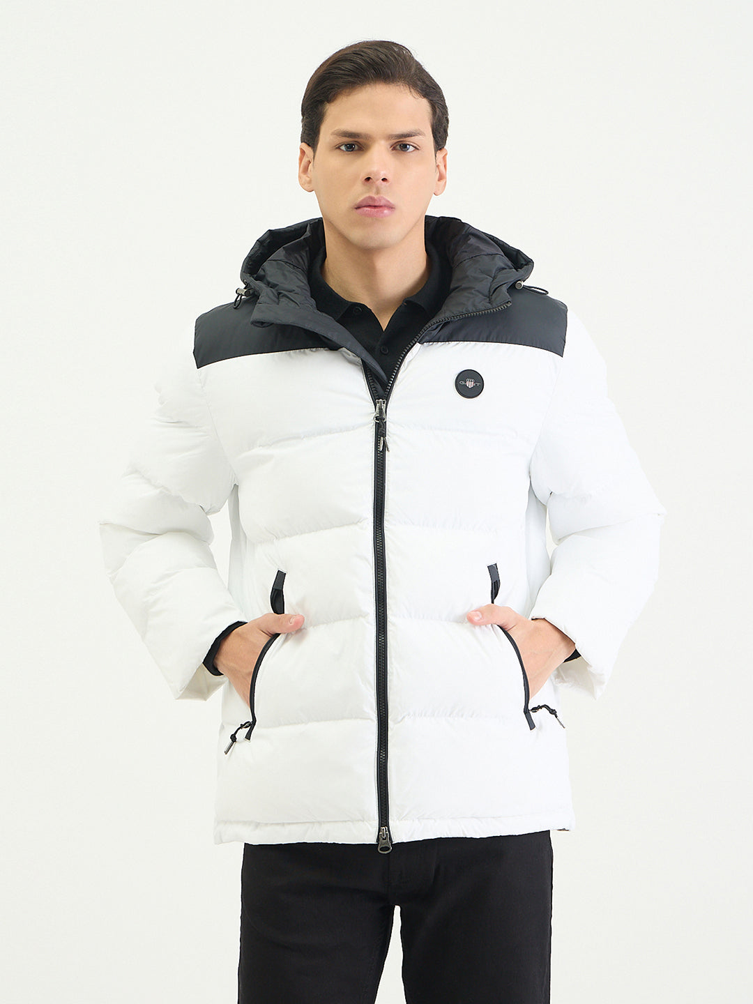 Gant Men Regular Fit White Block Padded Jacket