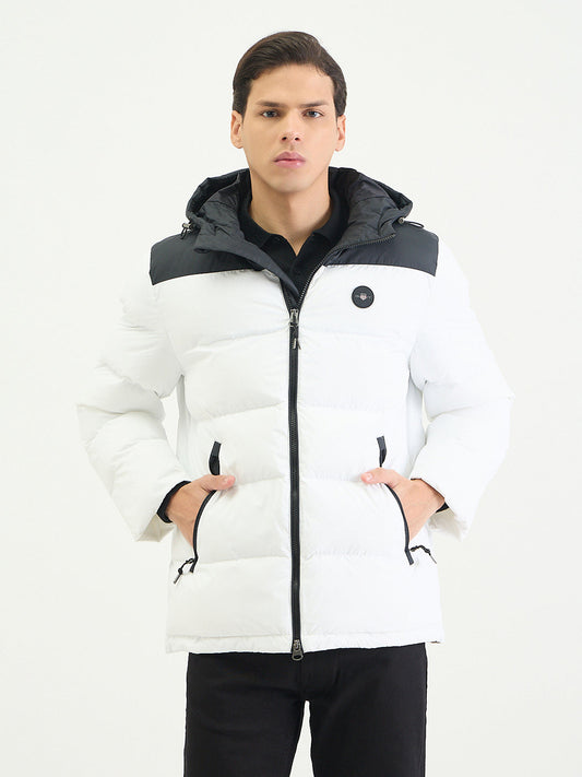 Gant Men Regular Fit White Block Padded Jacket