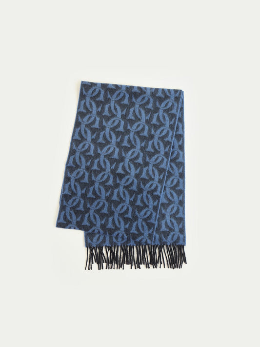 Gant Men Blue Printed Scarf