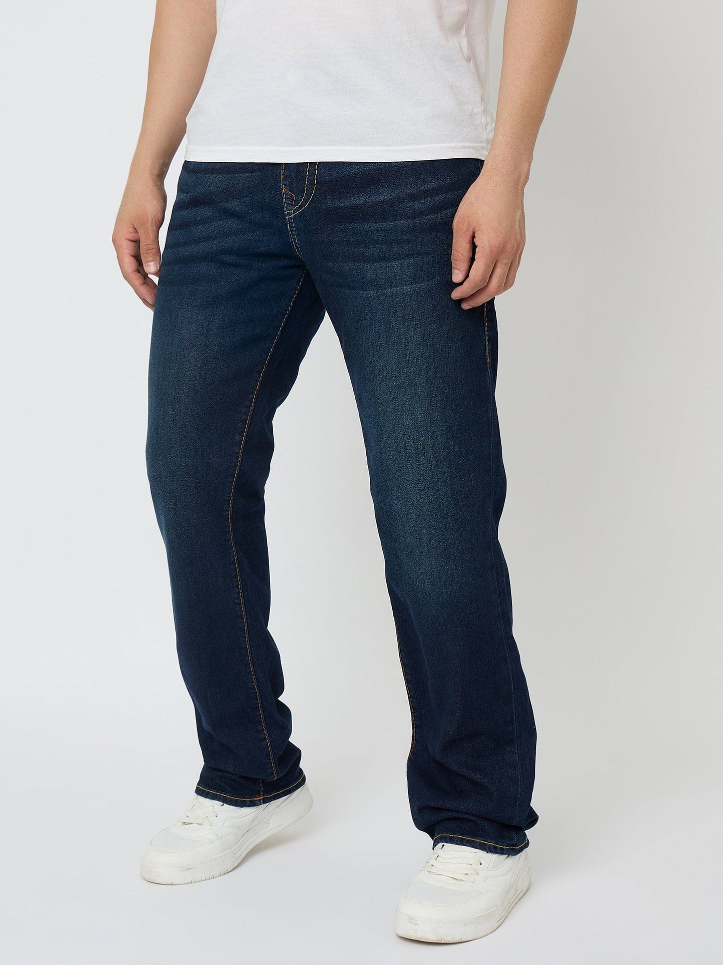 True Religion Men BIG T Ricky Straight Fit Dark Wash Jeans