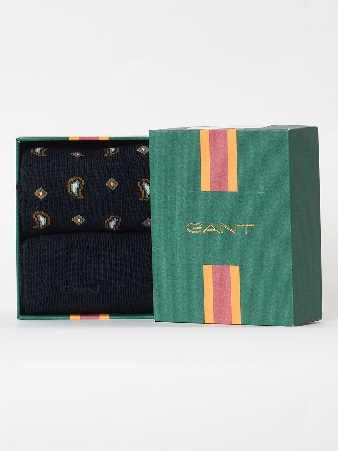 Gant Men Blue Printed Paisley Socks 2-Pack Gift Box
