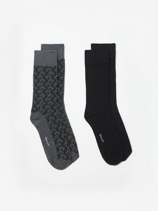 Gant Men Multicolour Printed G Monogram Socks 2-Pack Gift Box