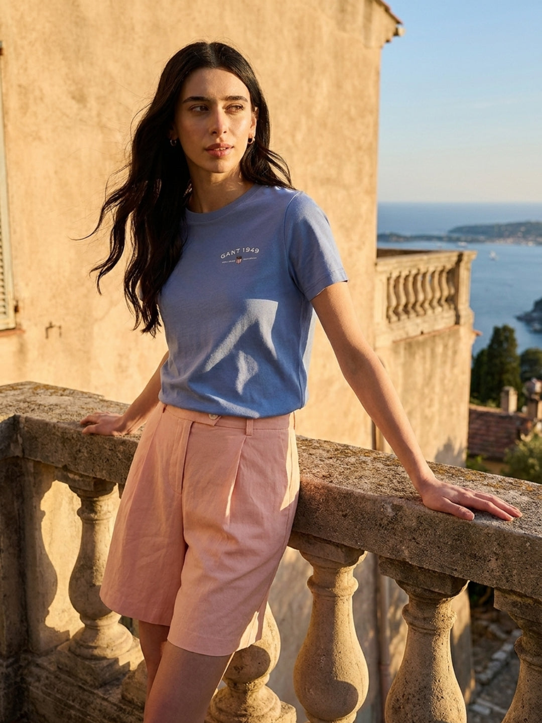 Gant Women Blue Round Neck T-Shirt