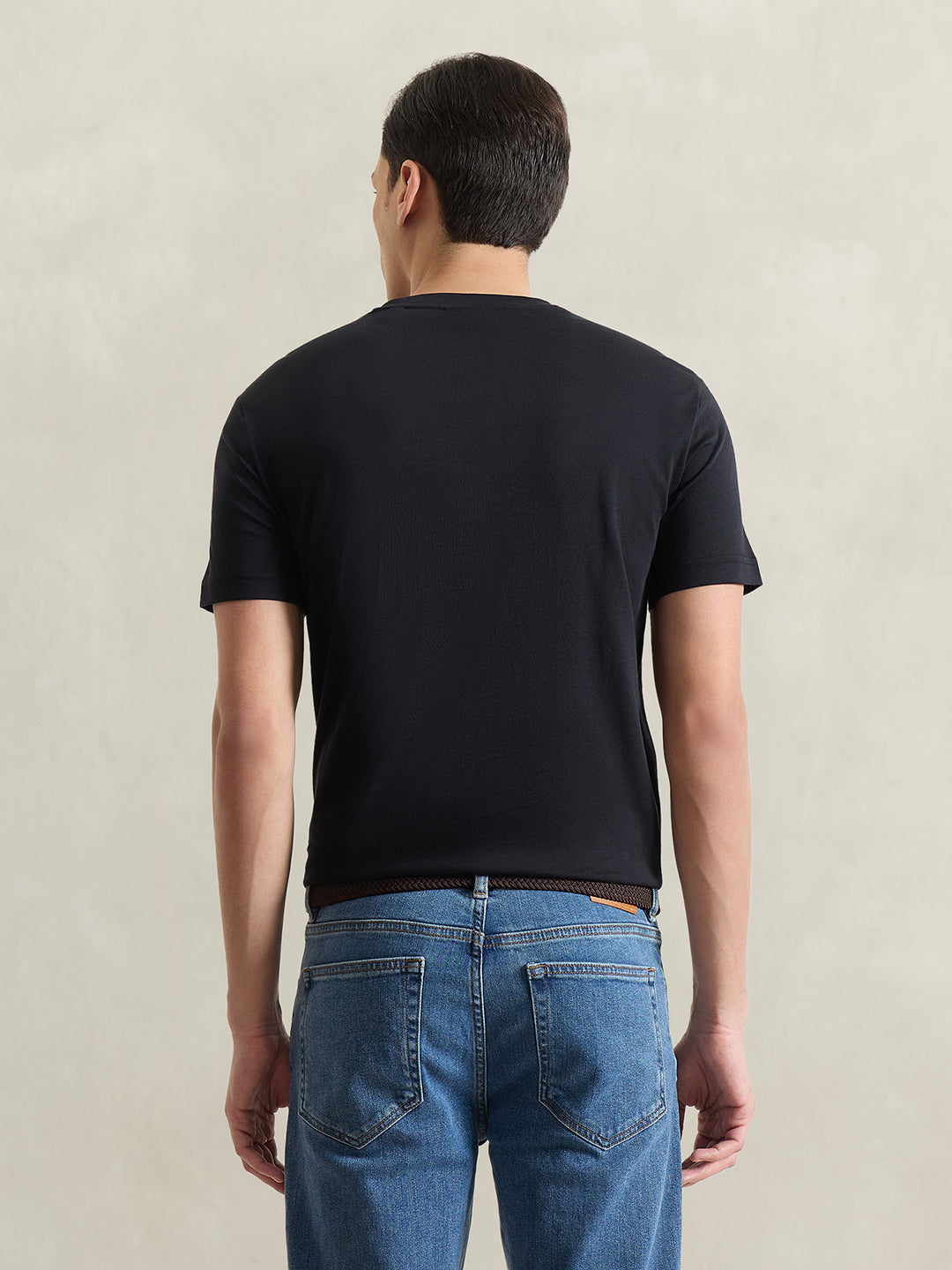 Gant Men Black Printed Regular Fit Pure Cotton T-Shirt