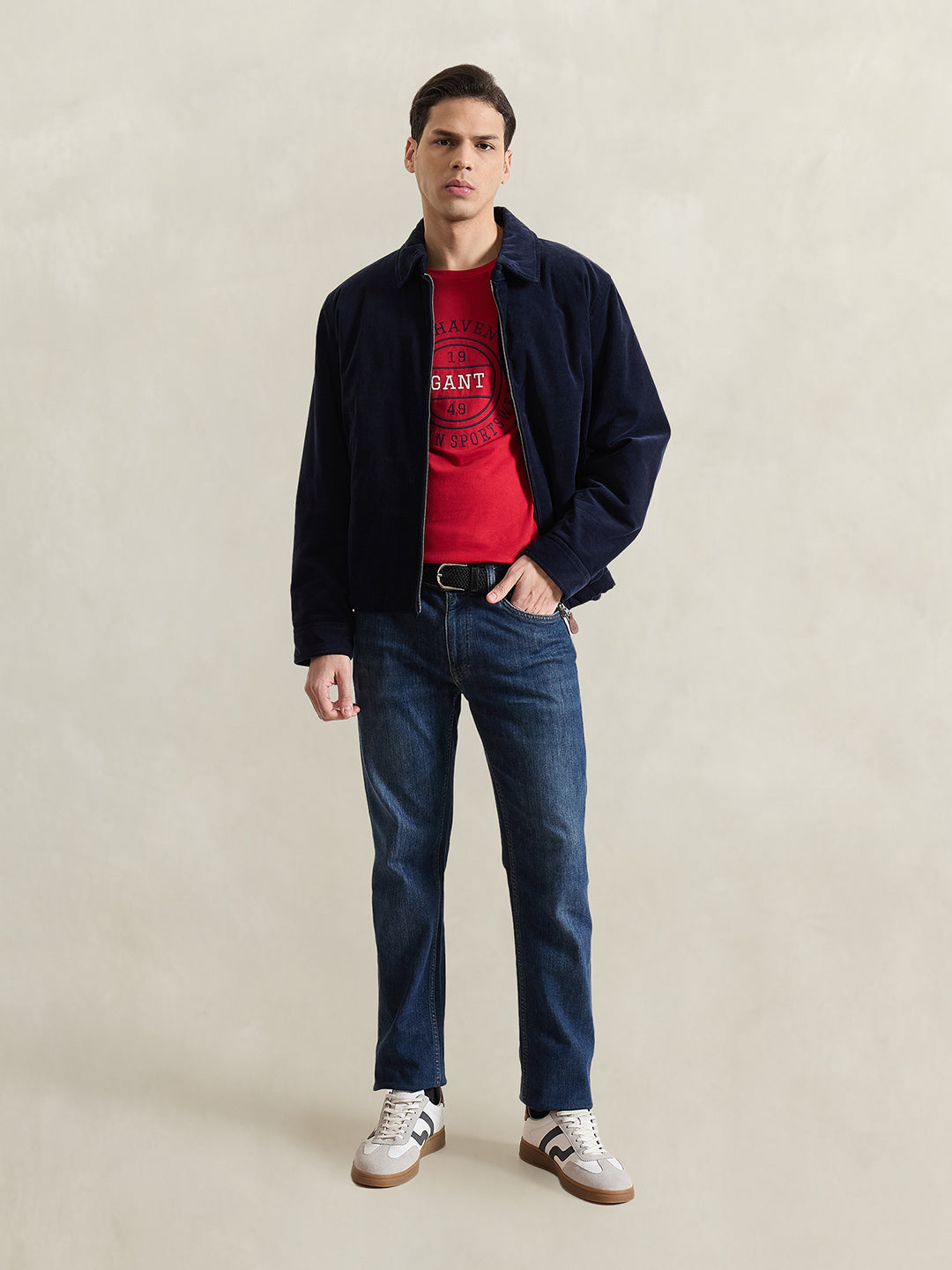 Gant Men Red Printed Regular Fit Pure Cotton T-Shirt