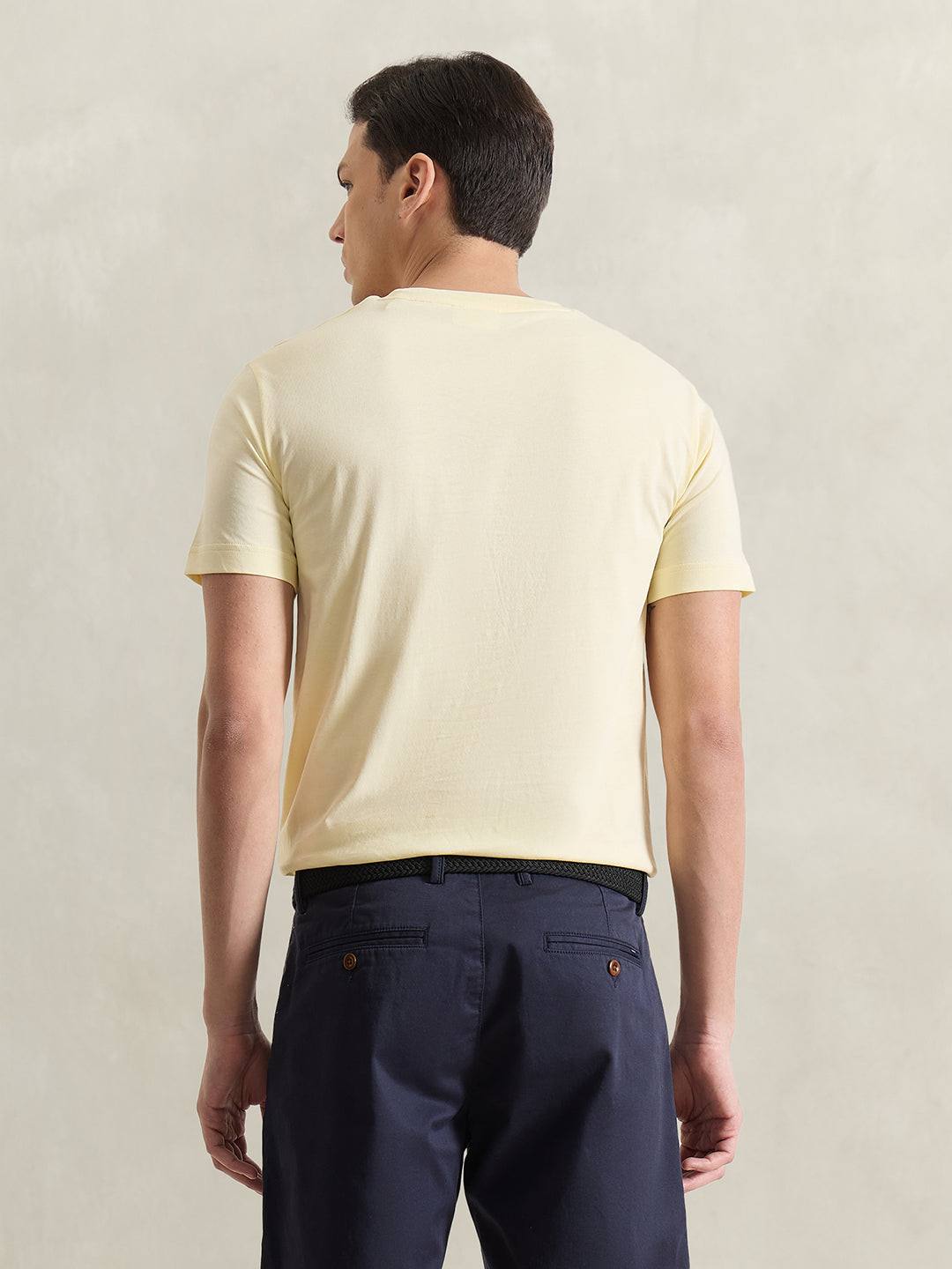 Gant Men Yellow Printed T-Shirt