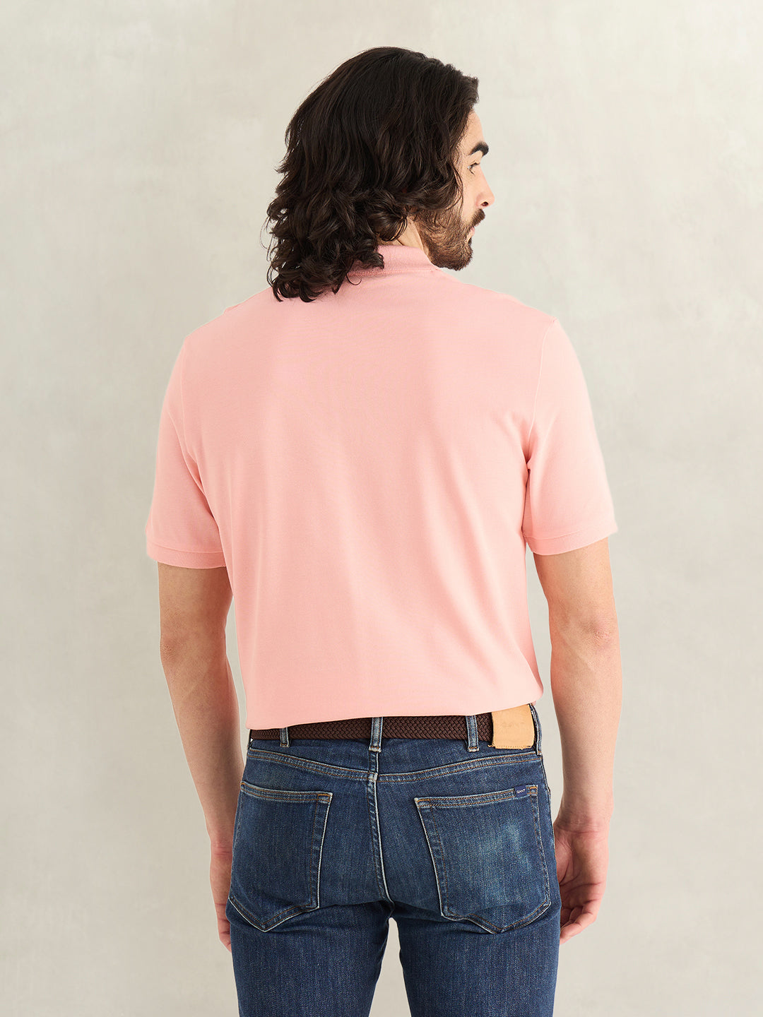 Gant Men Pink Solid Regular Fit Pure Cotton Polo T-Shirt