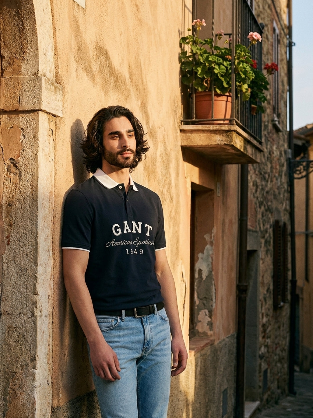 Gant Men Black Printed Regular Fit Pure Cotton Polo T-Shirt