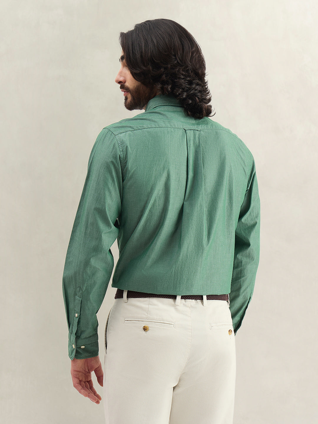 Gant Men Green Printed Regular Fit Pure Cotton Shirt
