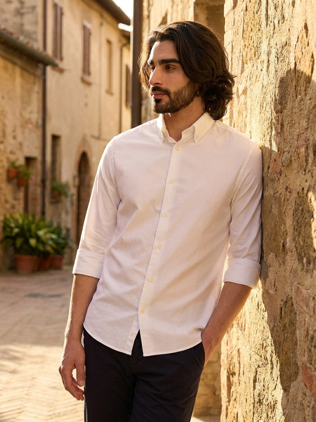 Gant Men White Solid Regular Fit Pure Cotton Shirt