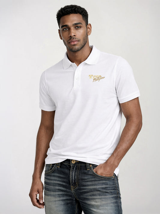 True Religion Men Black Solid Regular Fit Pure Cotton Polo T-Shirt
