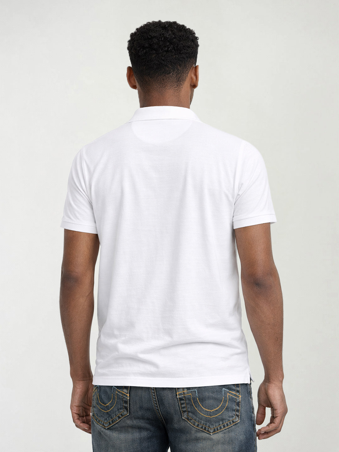 True Religion Men Black Solid Regular Fit Pure Cotton Polo T-Shirt