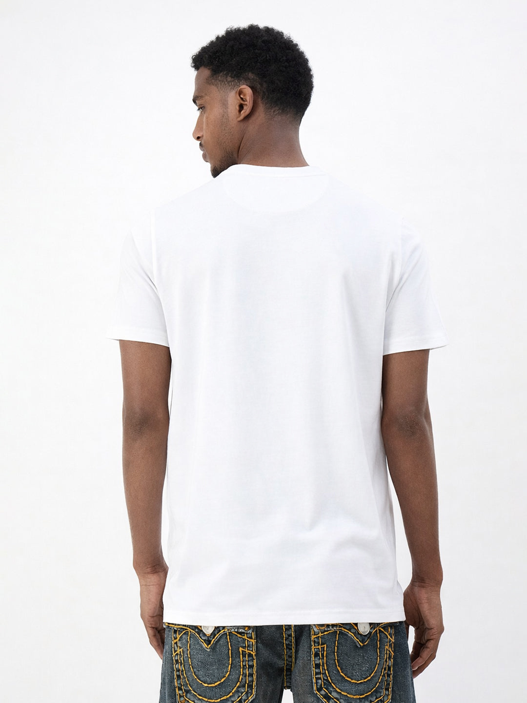 True Religion Men Solid White T-Shirt
