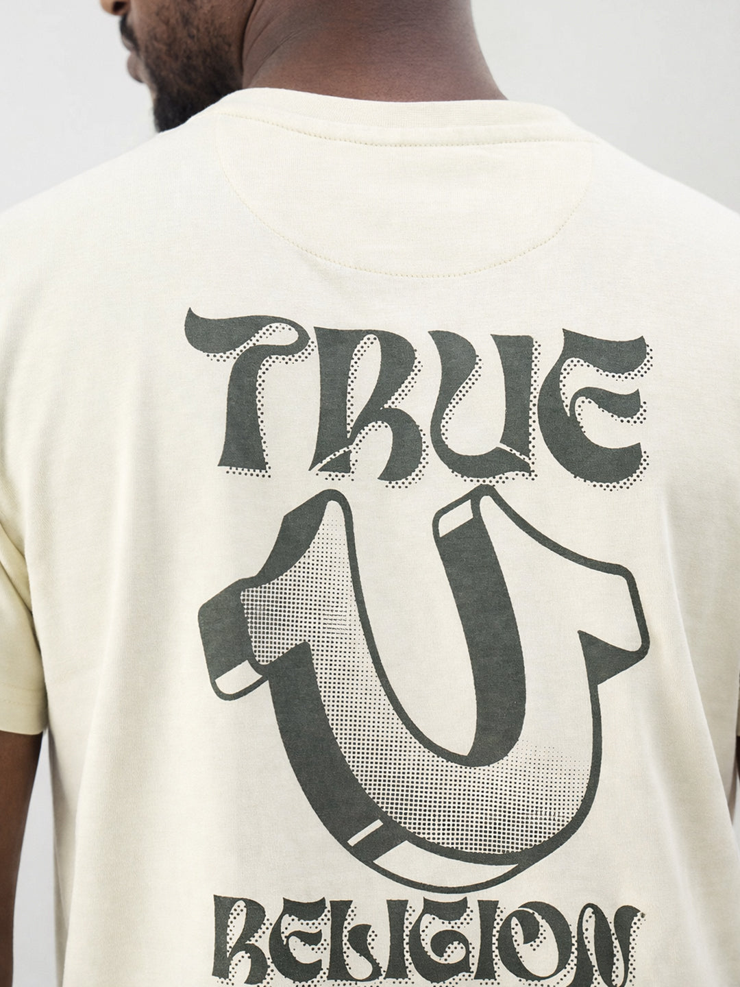 True Religion Men Solid Cream T-Shirt
