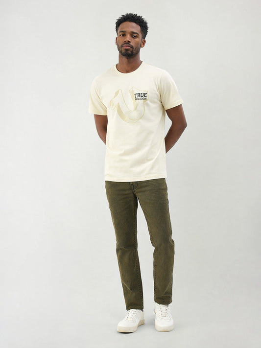 True Religion Men Solid Cream T-Shirt