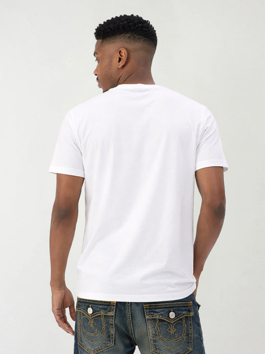 True Religion Men Solid White T-Shirt
