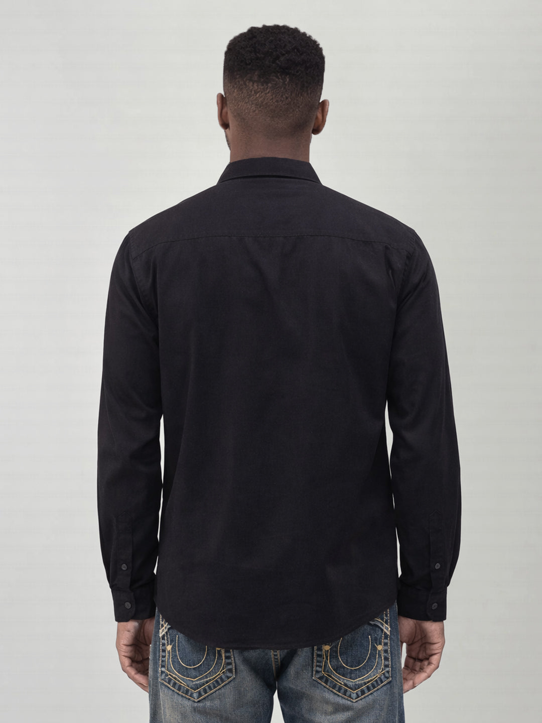 True Religion Men Black Embroidered Regular Fit Shirt
