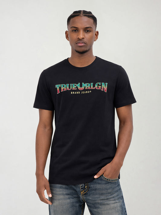True Religion Men Solid Black T-Shirt