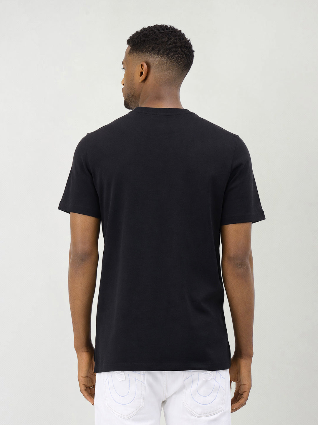 True Religion Men Solid Black T-Shirt