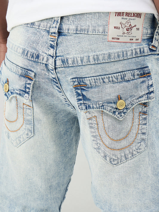 True Religion Men Blue Solid Straight Fit Big T Ricky Jeans