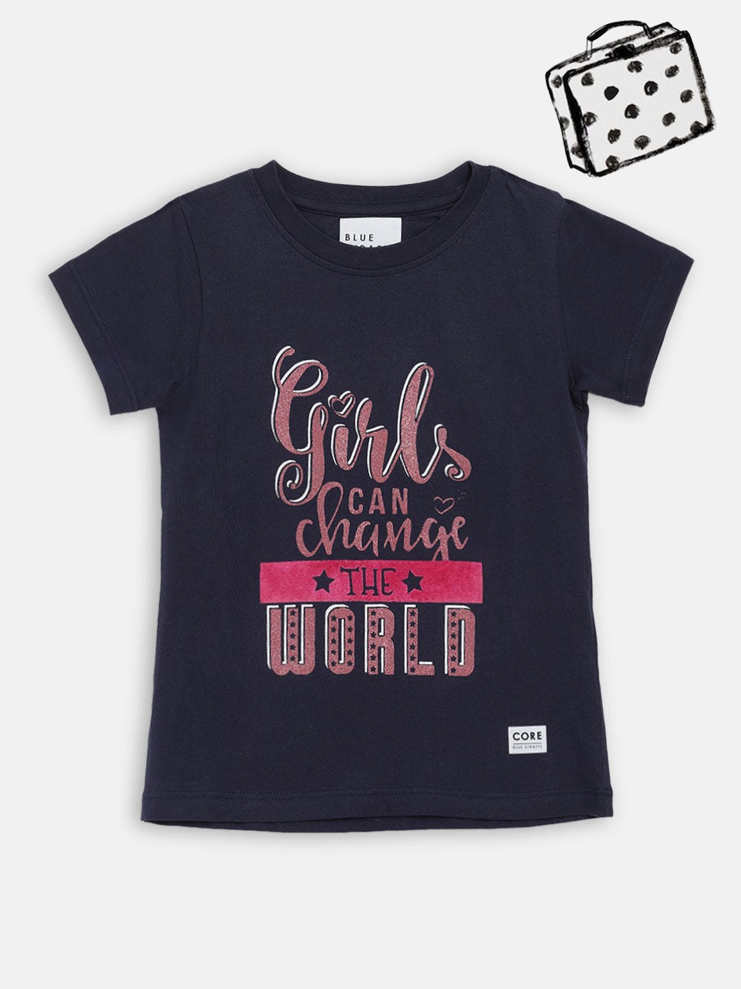 Blue Giraffe Girls Tshirt