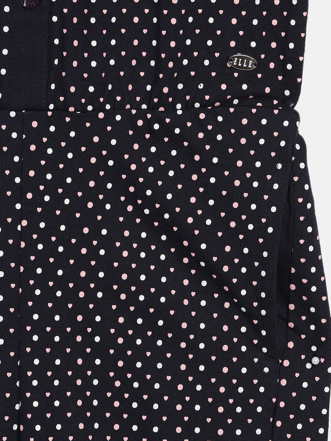 Elle Kids Girls Navy Printed Round Neck Jumpsuit
