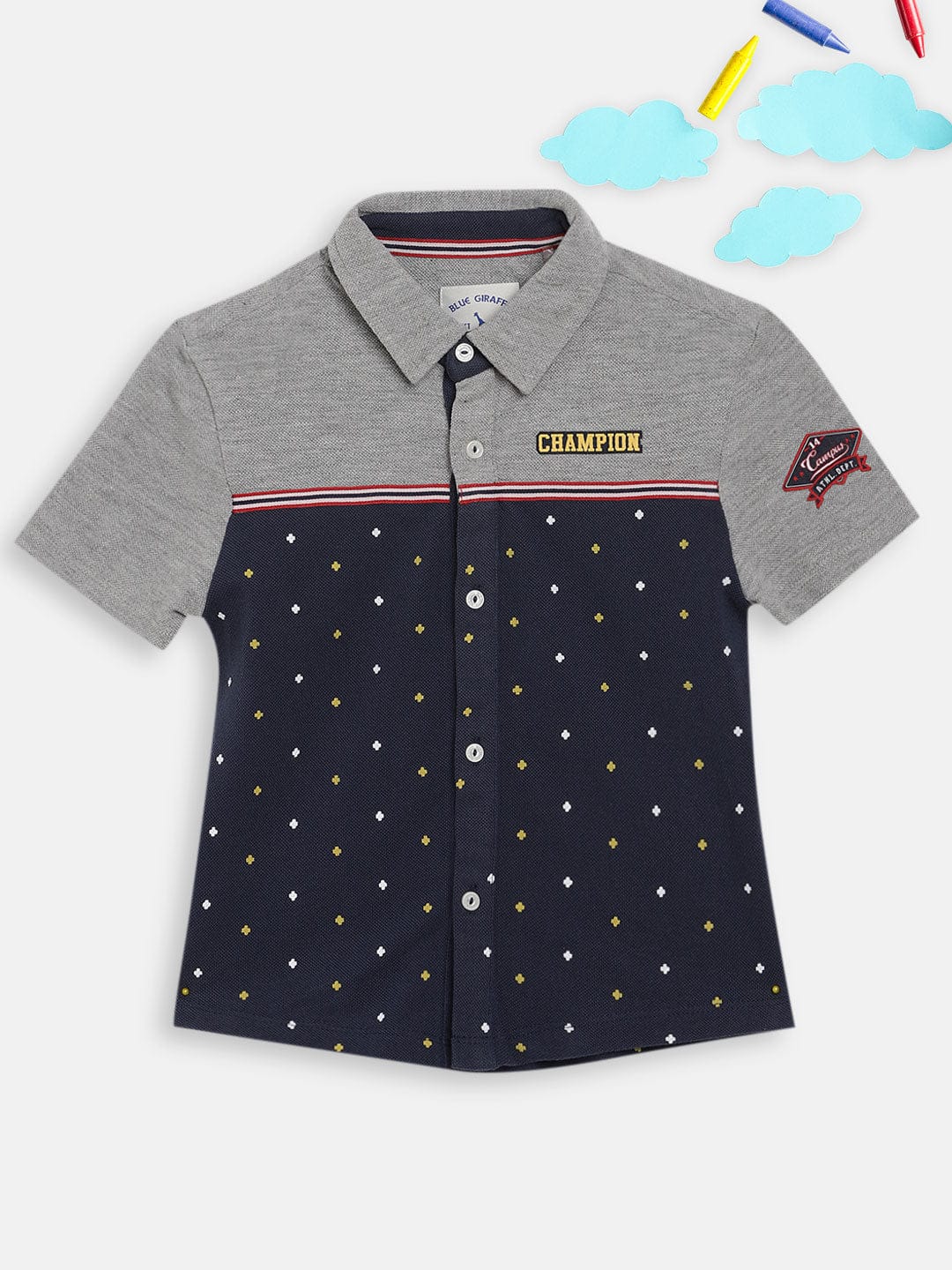 Blue Giraffe Boys Shirt