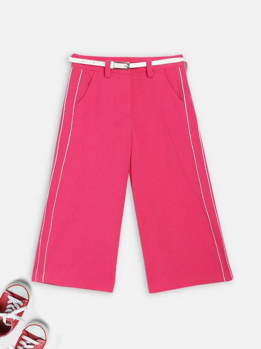 Elle Kids Girls Pink Solid Regular Fit Trouser