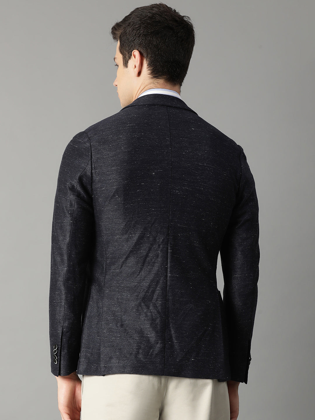 Bruun & Stengade Men Navy Blue Solid Collar Blazer